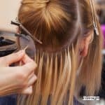 women has worn keratin bonded hair extensions